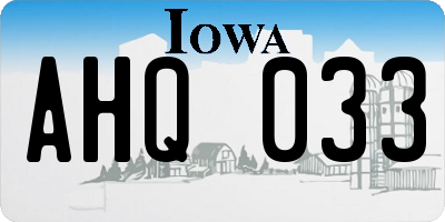 IA license plate AHQ033