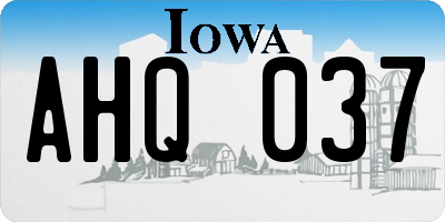 IA license plate AHQ037