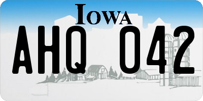 IA license plate AHQ042