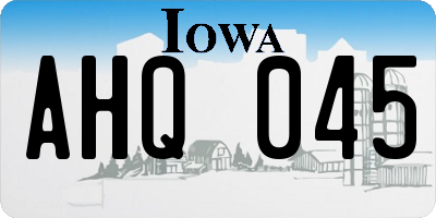 IA license plate AHQ045