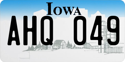 IA license plate AHQ049