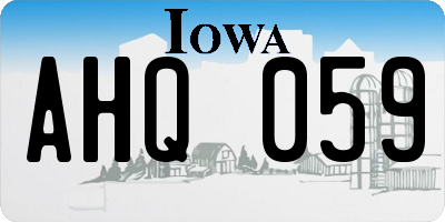 IA license plate AHQ059