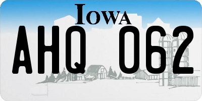 IA license plate AHQ062