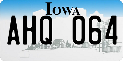 IA license plate AHQ064