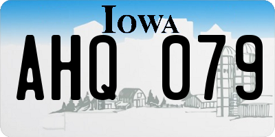 IA license plate AHQ079