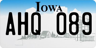 IA license plate AHQ089