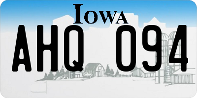IA license plate AHQ094