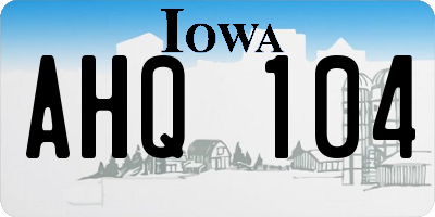 IA license plate AHQ104