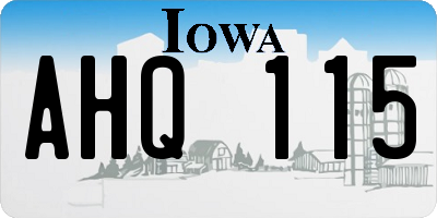 IA license plate AHQ115