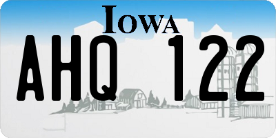 IA license plate AHQ122