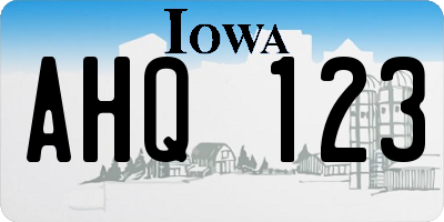 IA license plate AHQ123