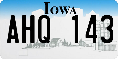 IA license plate AHQ143