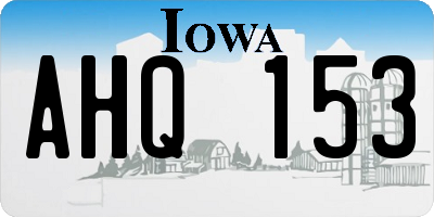 IA license plate AHQ153