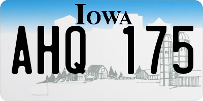 IA license plate AHQ175