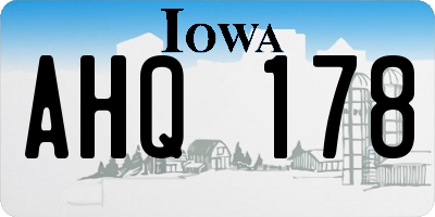 IA license plate AHQ178