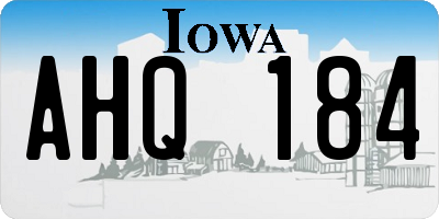 IA license plate AHQ184
