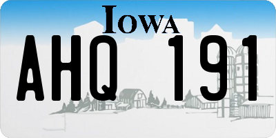 IA license plate AHQ191