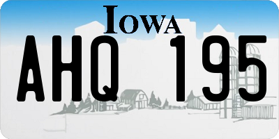 IA license plate AHQ195