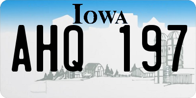 IA license plate AHQ197