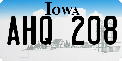 IA license plate AHQ208