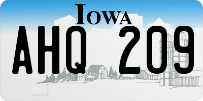 IA license plate AHQ209