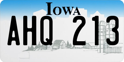 IA license plate AHQ213