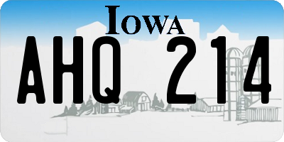 IA license plate AHQ214
