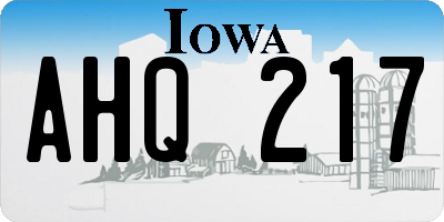 IA license plate AHQ217