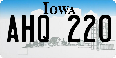 IA license plate AHQ220