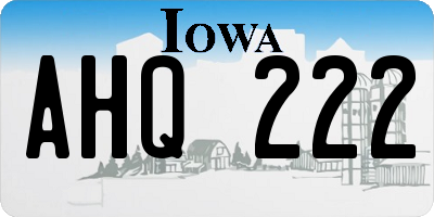 IA license plate AHQ222