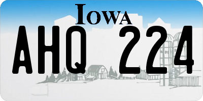 IA license plate AHQ224
