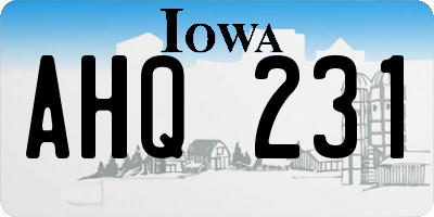 IA license plate AHQ231