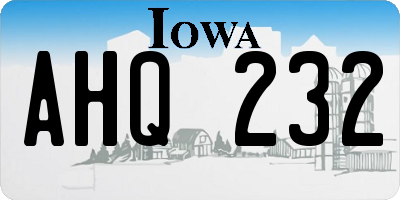 IA license plate AHQ232