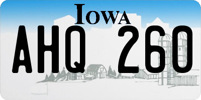 IA license plate AHQ260