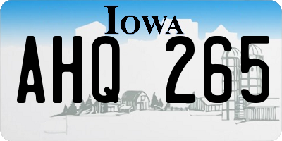 IA license plate AHQ265