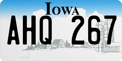 IA license plate AHQ267