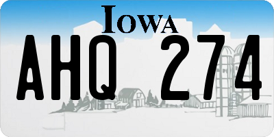 IA license plate AHQ274