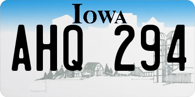 IA license plate AHQ294