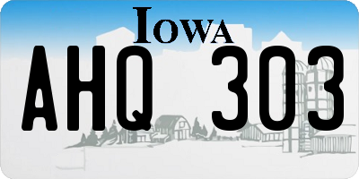 IA license plate AHQ303
