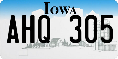 IA license plate AHQ305