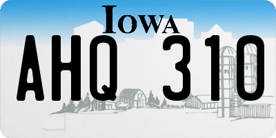 IA license plate AHQ310