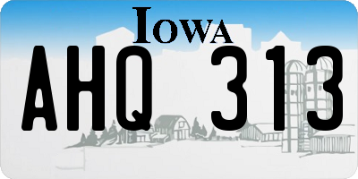IA license plate AHQ313