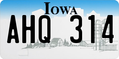 IA license plate AHQ314