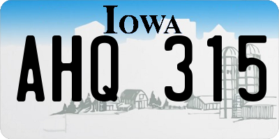 IA license plate AHQ315