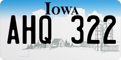 IA license plate AHQ322