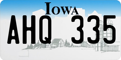 IA license plate AHQ335