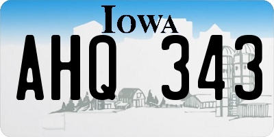 IA license plate AHQ343