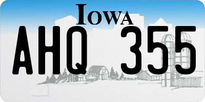 IA license plate AHQ355