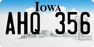 IA license plate AHQ356