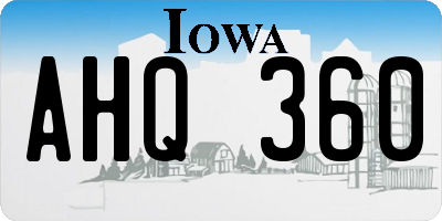 IA license plate AHQ360
